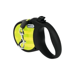 AniOne Laisse à enrouleur Reflect noir/jaune S