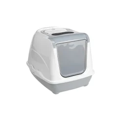 AniOne Maison de Toilette pour Chat "Flip Cat" S gris clair