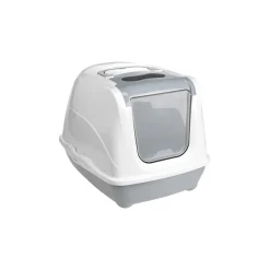 AniOne Maison de Toilette pour Chat "Flip Cat" M gris