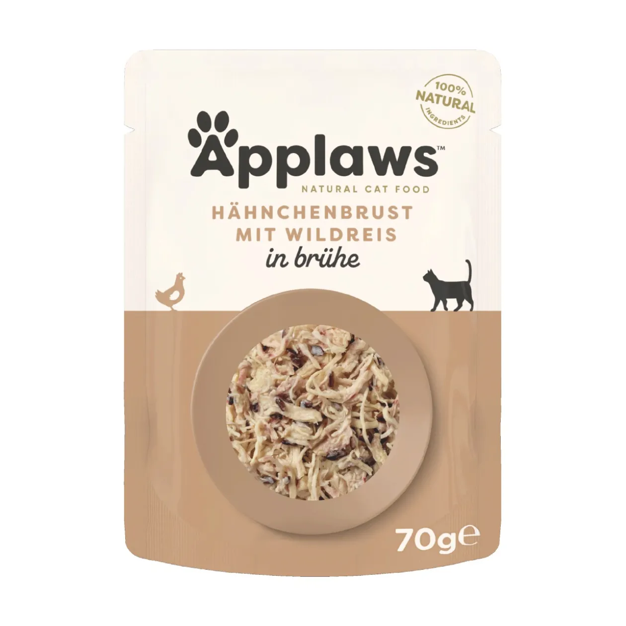 Applaws nourriture humide pour chat adulte Poitrine de poulet et riz sauvage 12x70 g