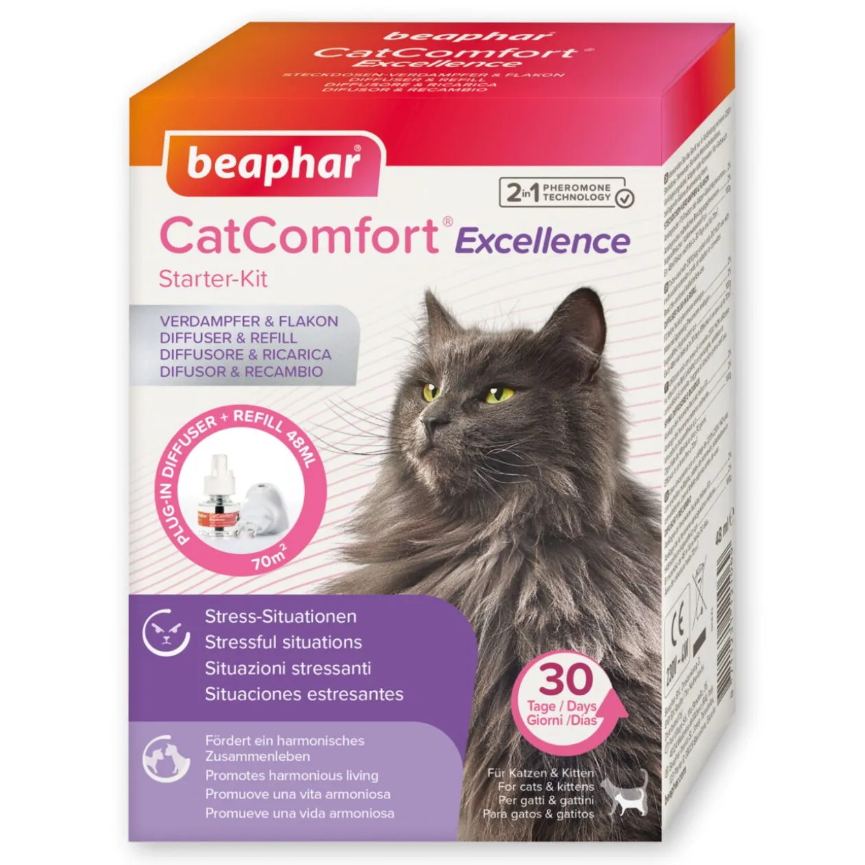 Beaphar CatComfort® Excellence, diffuseur et recharge aux phéromones pour chat et chaton