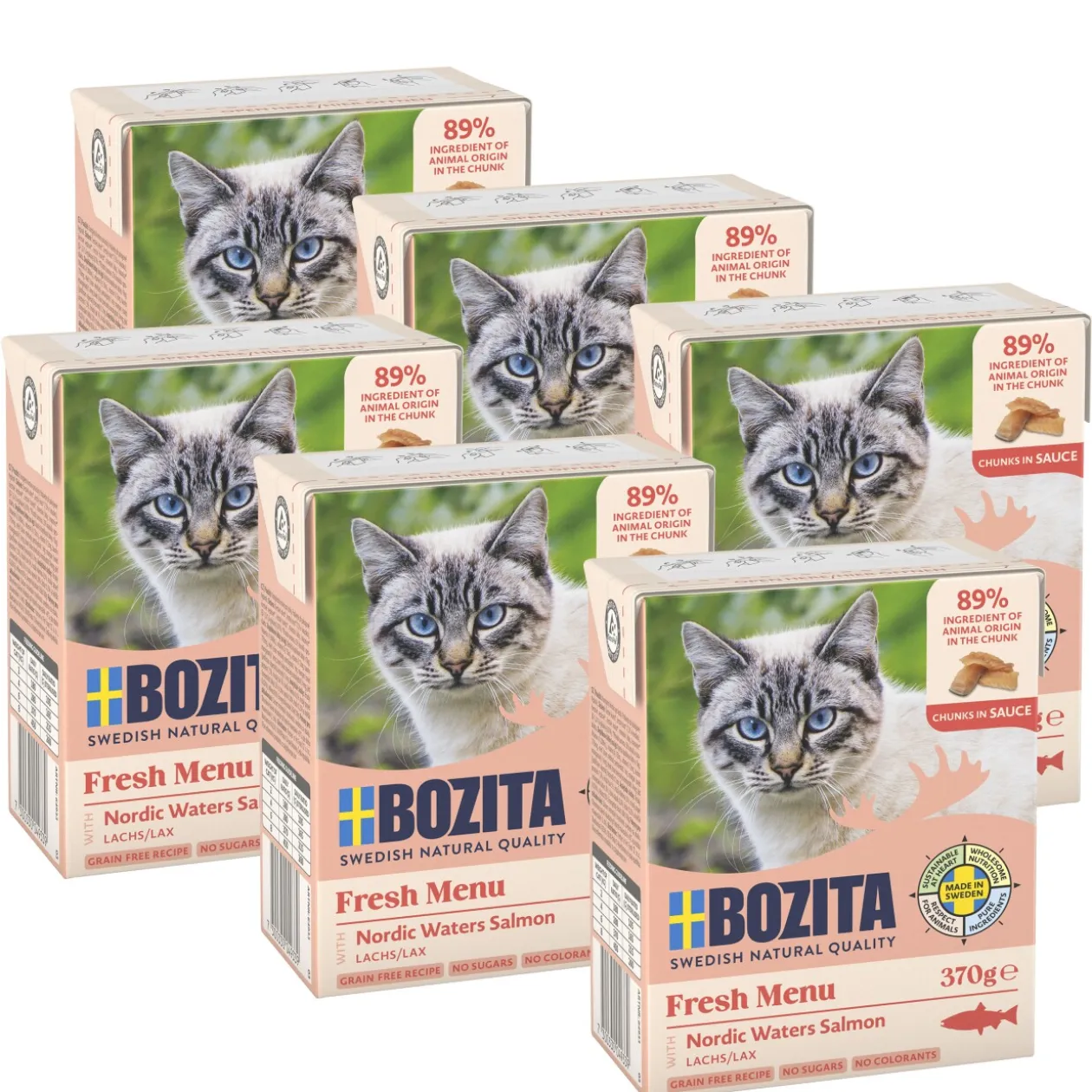 BOZITA Bouchées en sauce 6x370g Saumon