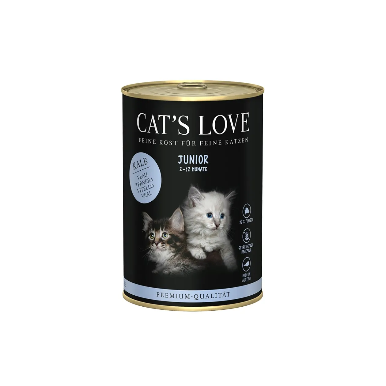 CAT'S LOVE Nourriture humide chat junior Veau 6x400 g