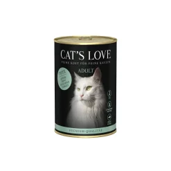 CAT'S LOVE Nourriture humide chat adulte Pure dinde 6x400 g