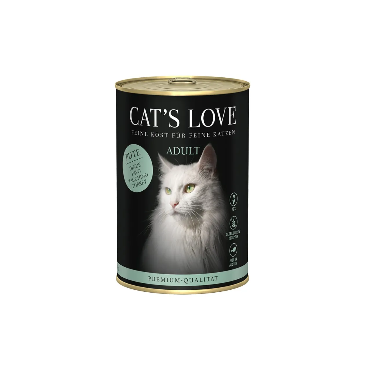 CAT'S LOVE Nourriture humide chat adulte Pure dinde 6x400 g