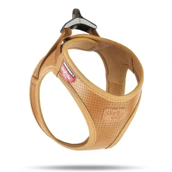 Curli Clasp harnais en cuir de pomme marron XXXS