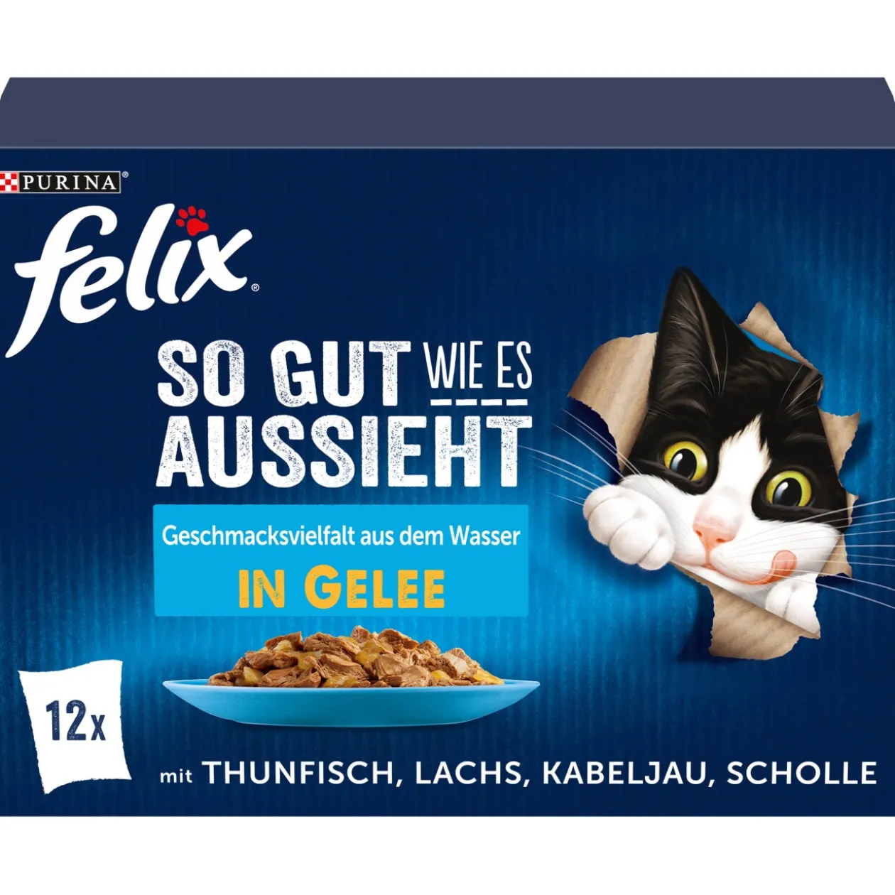 Felix Aussi bon que beau 12 x 85 g Variété de saveurs aquatiques