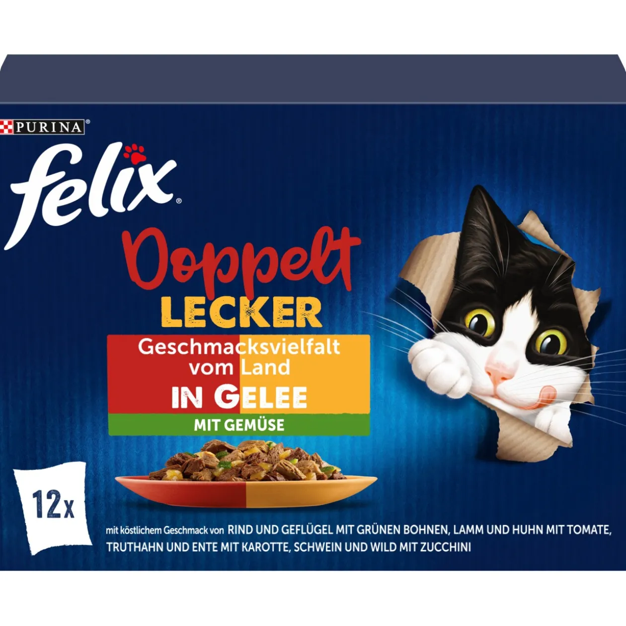 Felix Doppelt Lecker 12 x 85 g Variété de saveurs aux légumes