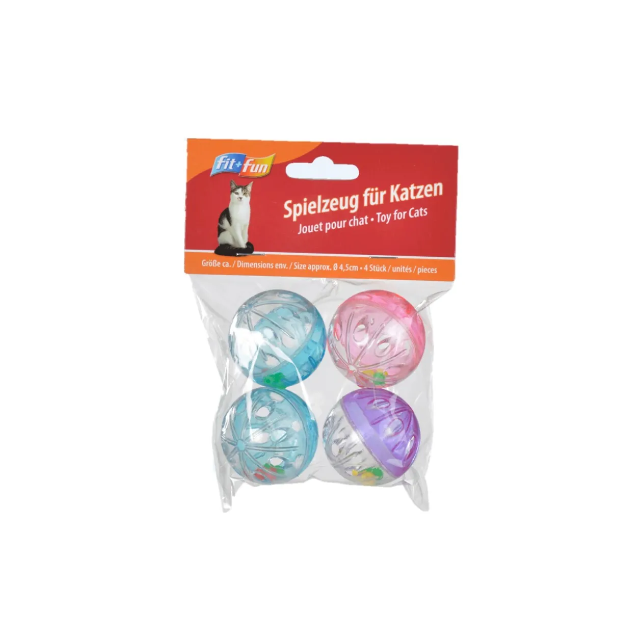 FIT+FUN jouet balles de grelot lot de 4