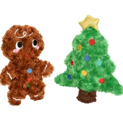 FIT+FUN Jouet Noël en peluche Renne, Pain d'épice, Sapin de Noël