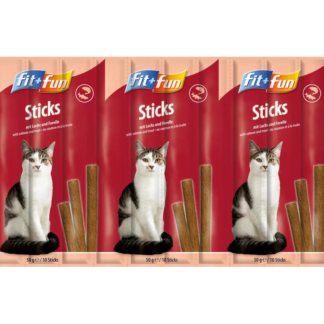 FIT+FUN Sticks 25 x 10 pièces Saumon et truite