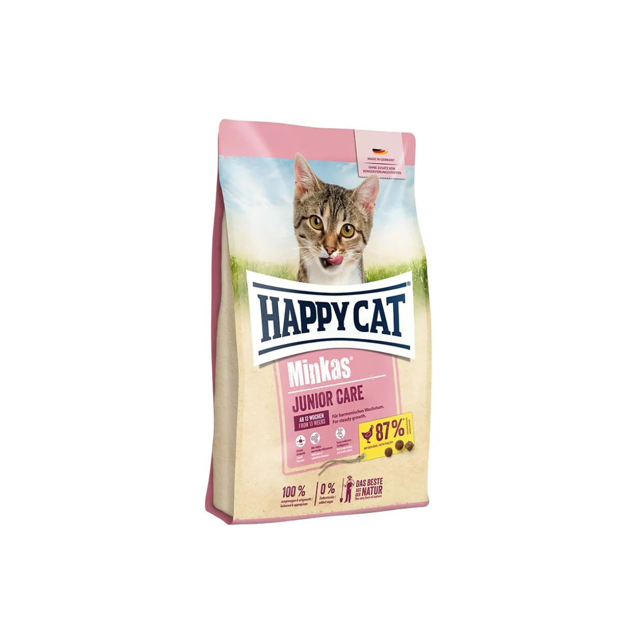 HAPPY CAT Minkas Croquettes Chat Junior, Care, Volaille 1,5 kg