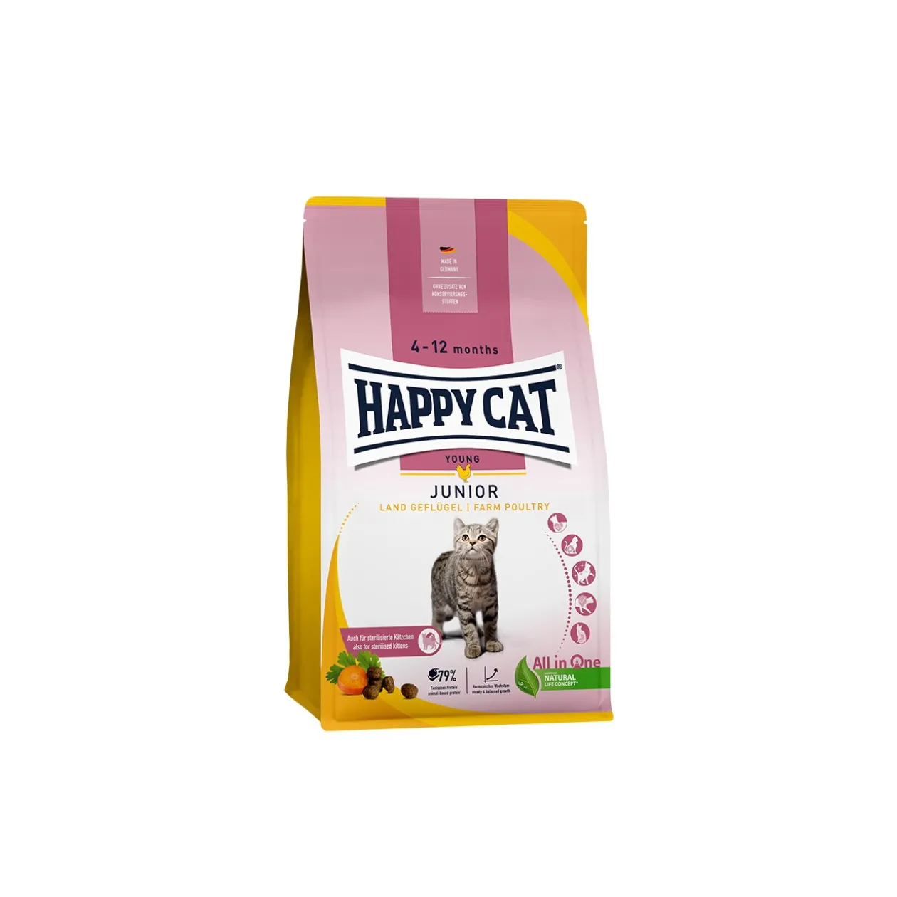HAPPY CAT Young Croquettes Chat Junior, Volaille Fermière 1,3 kg