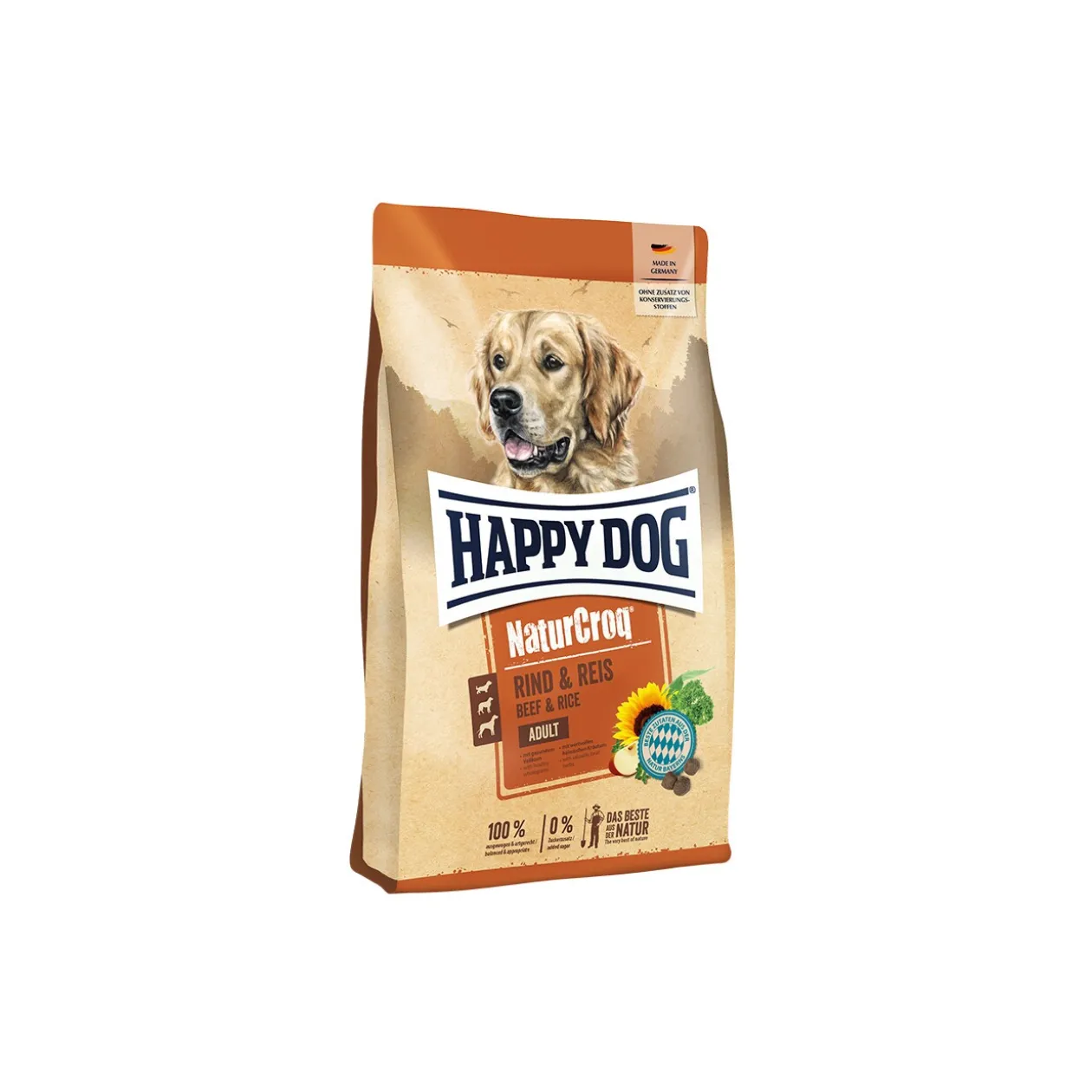 HAPPY DOG Croquettes NaturCroq pour chien adulte, bœuf & riz 4 kg
