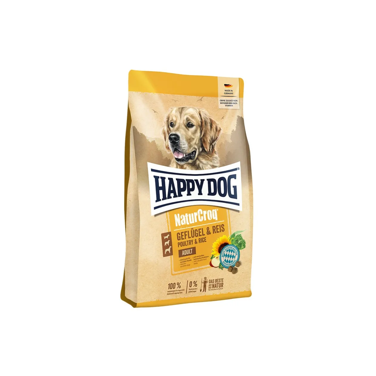 HAPPY DOG Croquettes NaturCroq Chien Adulte, Volaille & Riz 4 kg
