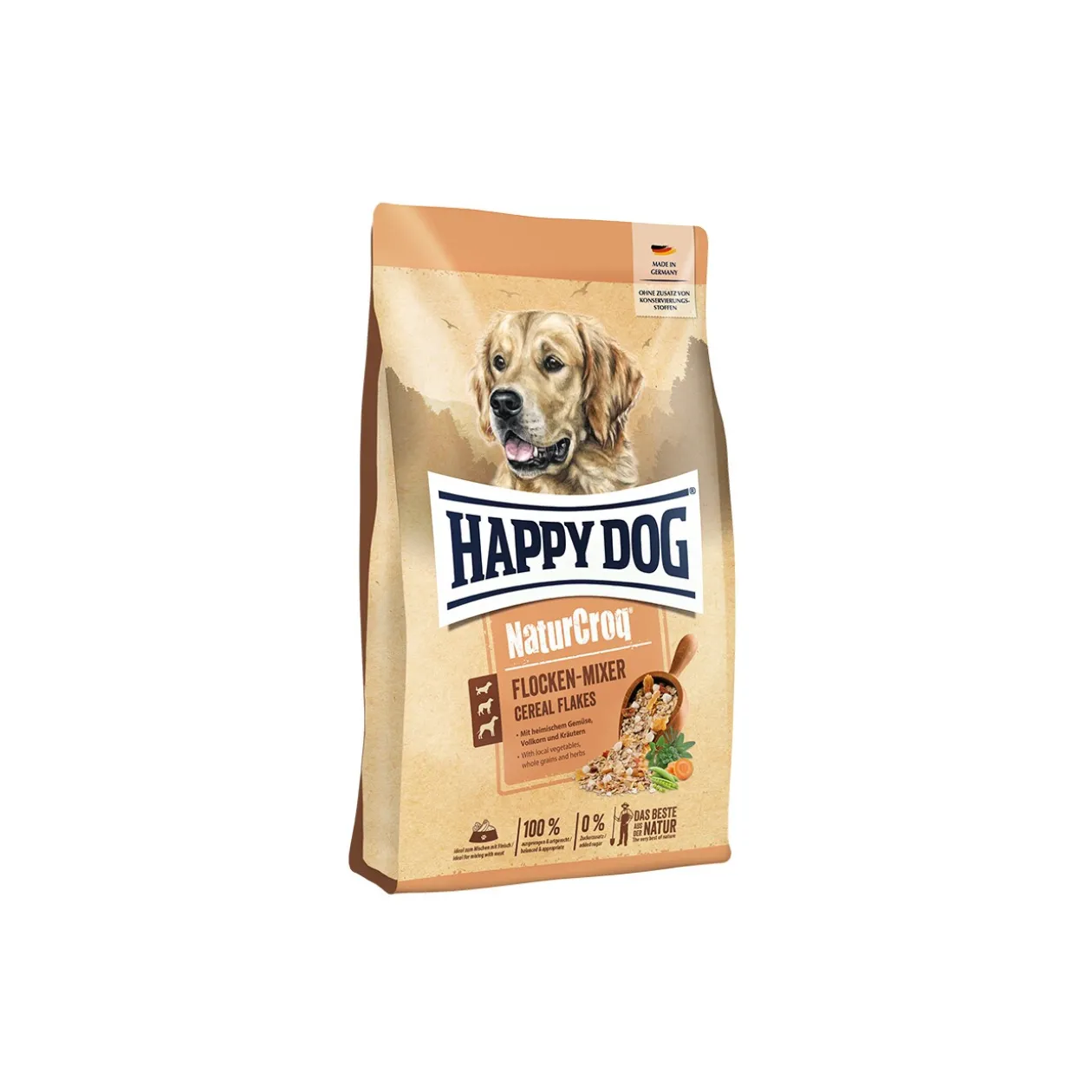 HAPPY DOG Croquettes NaturCroq pour chien adulte, Flocons Mixer 1,5 kg