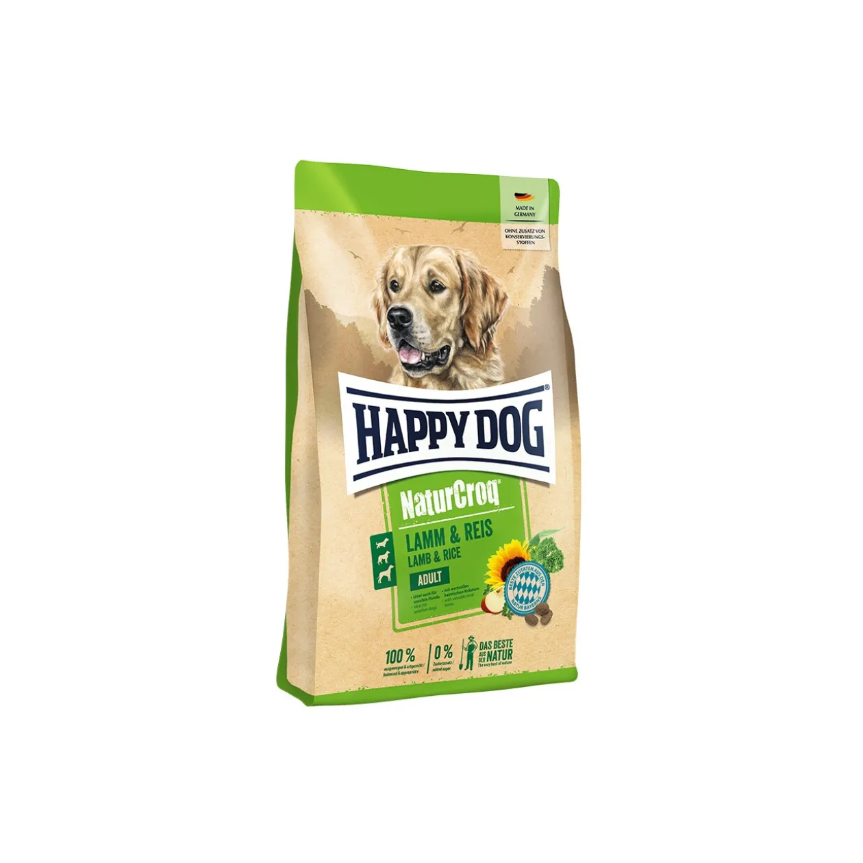 HAPPY DOG Croquettes pour chien adulte NaturCroq, Agneau & Riz 15 kg