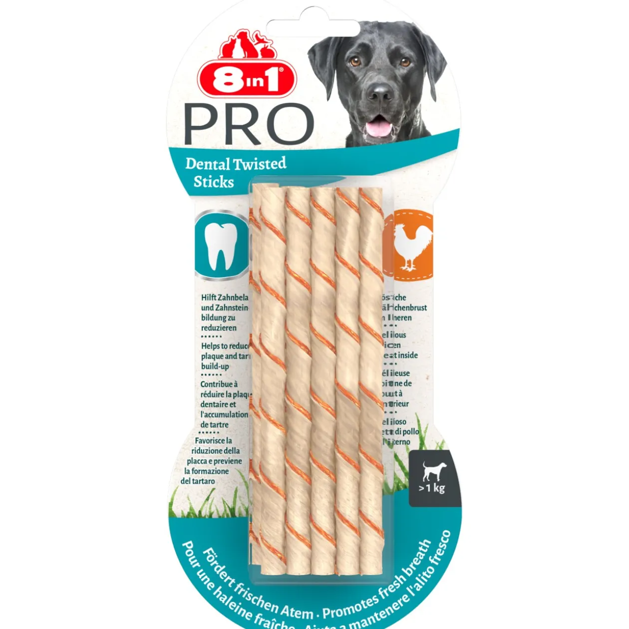 8in1 Delights Pro Dental Twisted Sticks 10 pcs