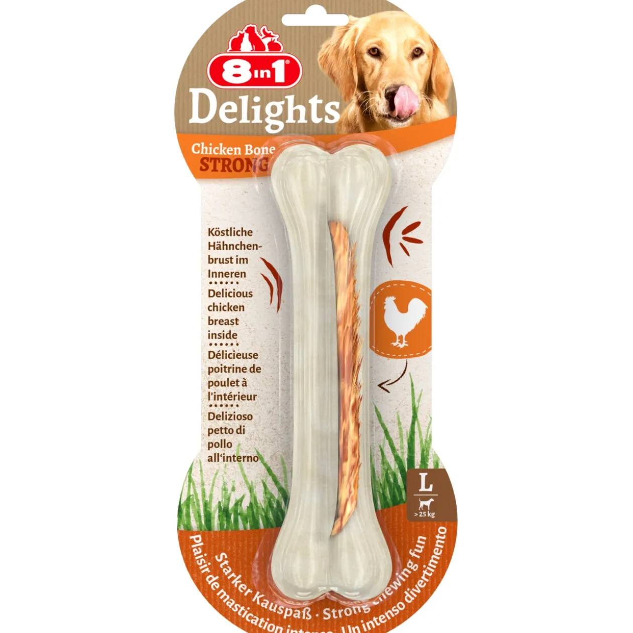 8in1 Os de mastication et entraînement de la mâchoire Delights Strong L 1 pcs