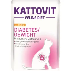 KATTOVIT Feline Diet Diabète Poulet 24x85 g