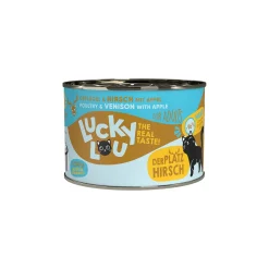 Lucky Lou Nourriture humide chat adulte Volaille et cerf 6x200 g