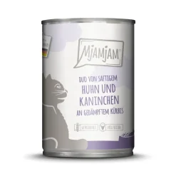 MjAMjAM nourriture humide pour chat adulte, Duo 6x400 g Poulet et lapin
