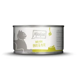 MjAMjAM nourriture humide pour chat adulte, Duo 6x100 g Canard et dinde