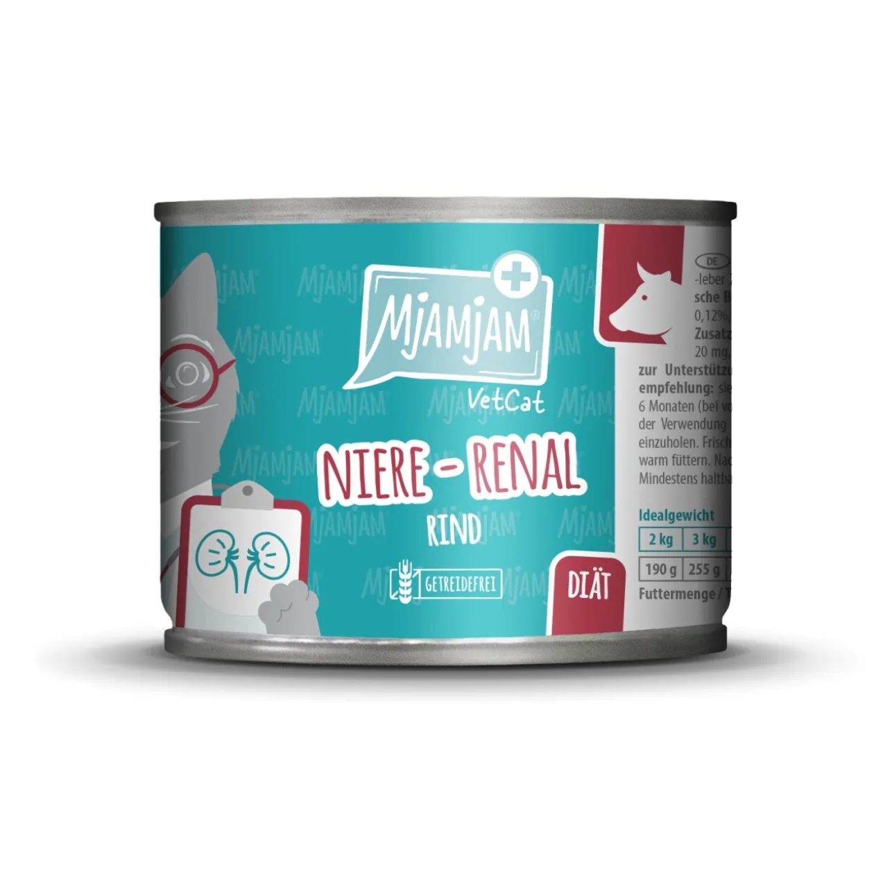 MjAMjAM nourriture humide pour chat adulte, VetCat régime rénal 6x200 g Bœuf