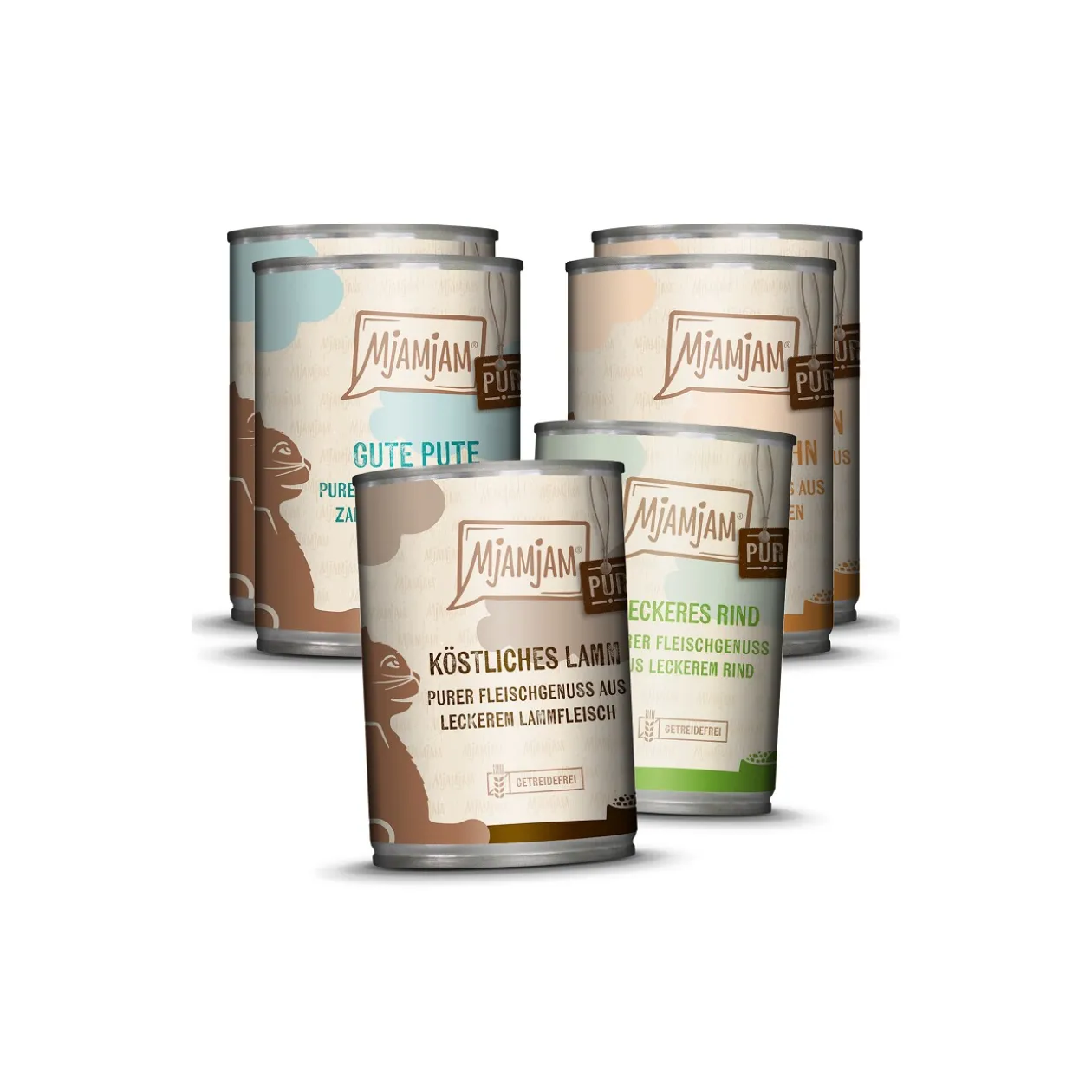 MjAMjAM nourriture humide pour chat, Plaisir pur de viande assortiment 6x400 g