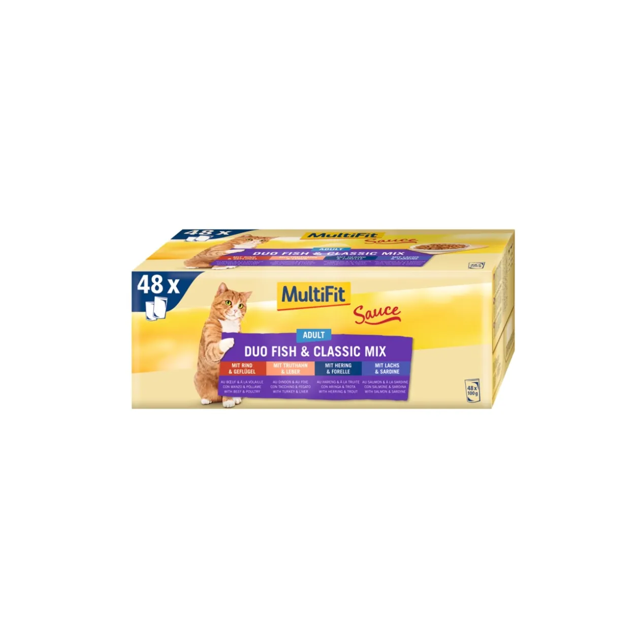 MultiFit Adult Sauce Duo Fish & Classic Mix Multipack 48x100 g