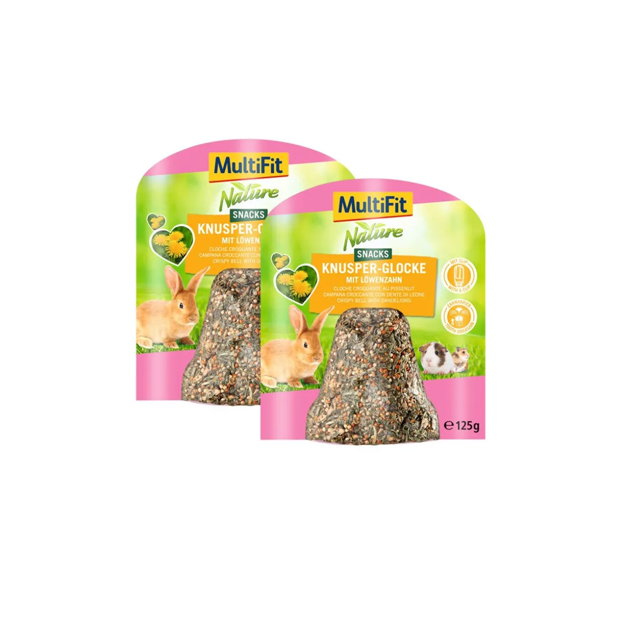 MultiFit Cloche croquante 2 x 125 g Pissenlit