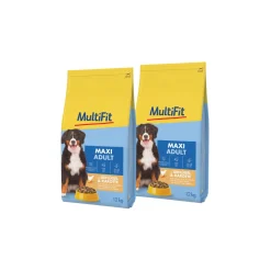 MultiFit Croquettes Chien Adulte, Maxi, avec Volaille & Carotte 2x12 kg