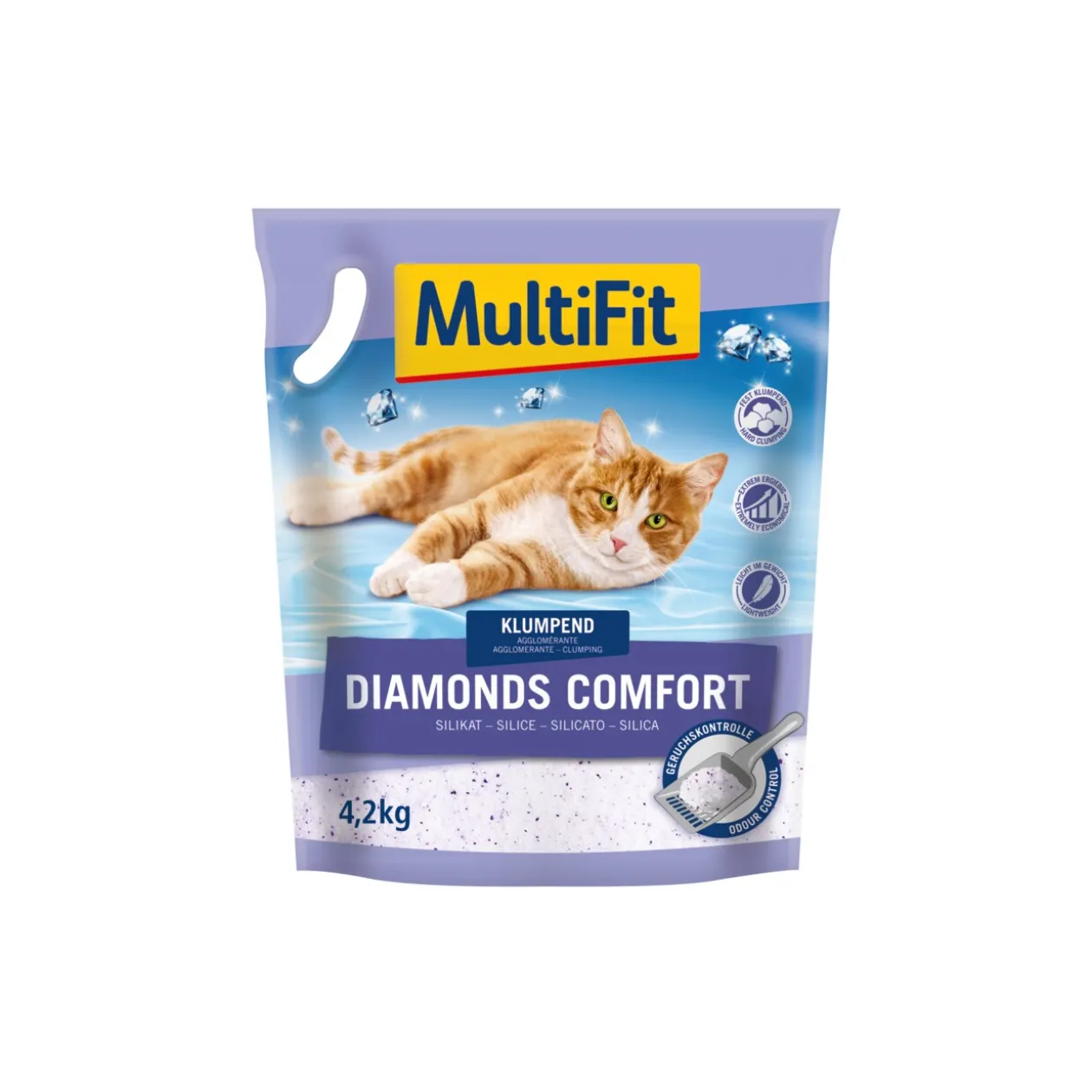 MultiFit Diamonds Comfort Litière de silicate 4,2 kg