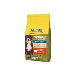 MultiFit MutiFit Farmlove Croquettes pour Chien Adulte, Maxi, avec Bœuf & Épinards 12 kg