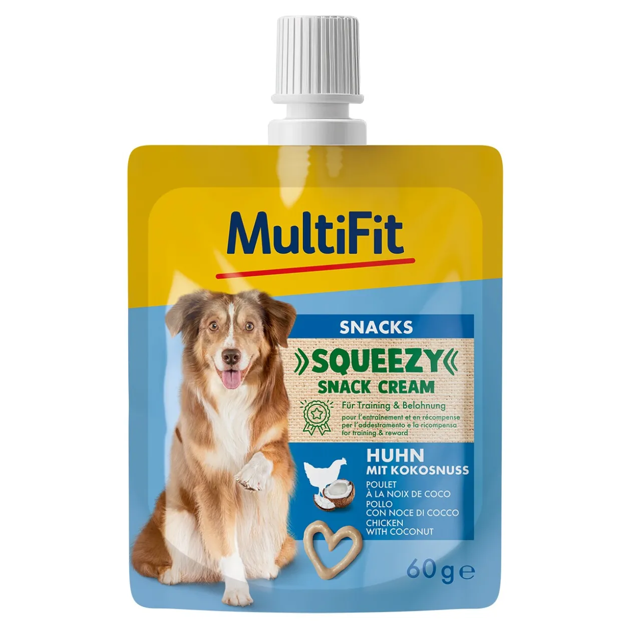 MultiFit Squeezy Snack Cream Poulet à la noix de coco 10x60 g