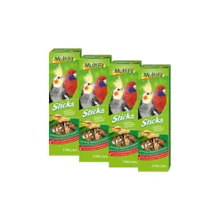 MultiFit Sticks pour grands perroquets en lot de 4 x 2 Miel et noix