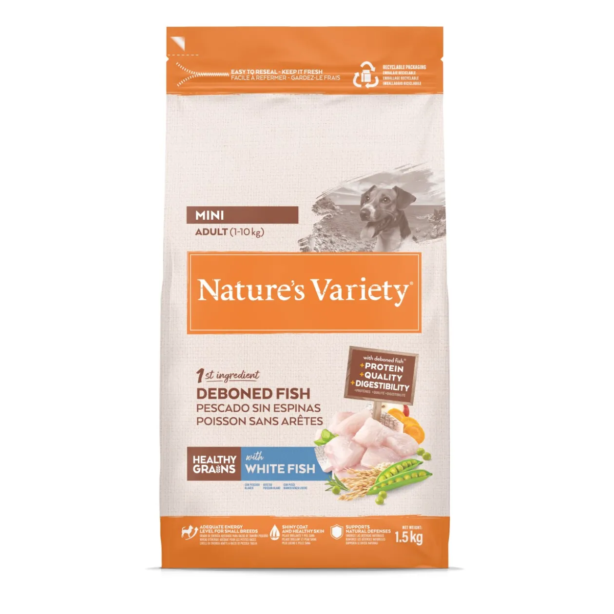 Nature's Variety Healthy Grains Adulte Mini Poissons Blancs 1,5kg