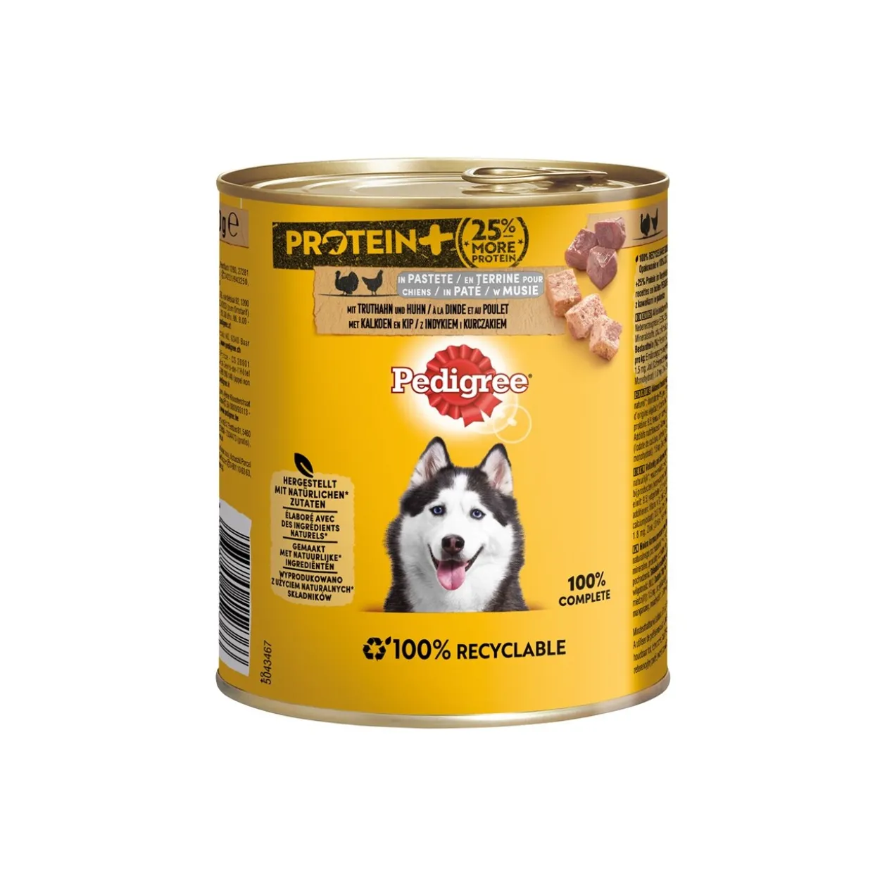 Pedigree Boîte Protein+ en pâté 12 x 800 g Dinde et poulet