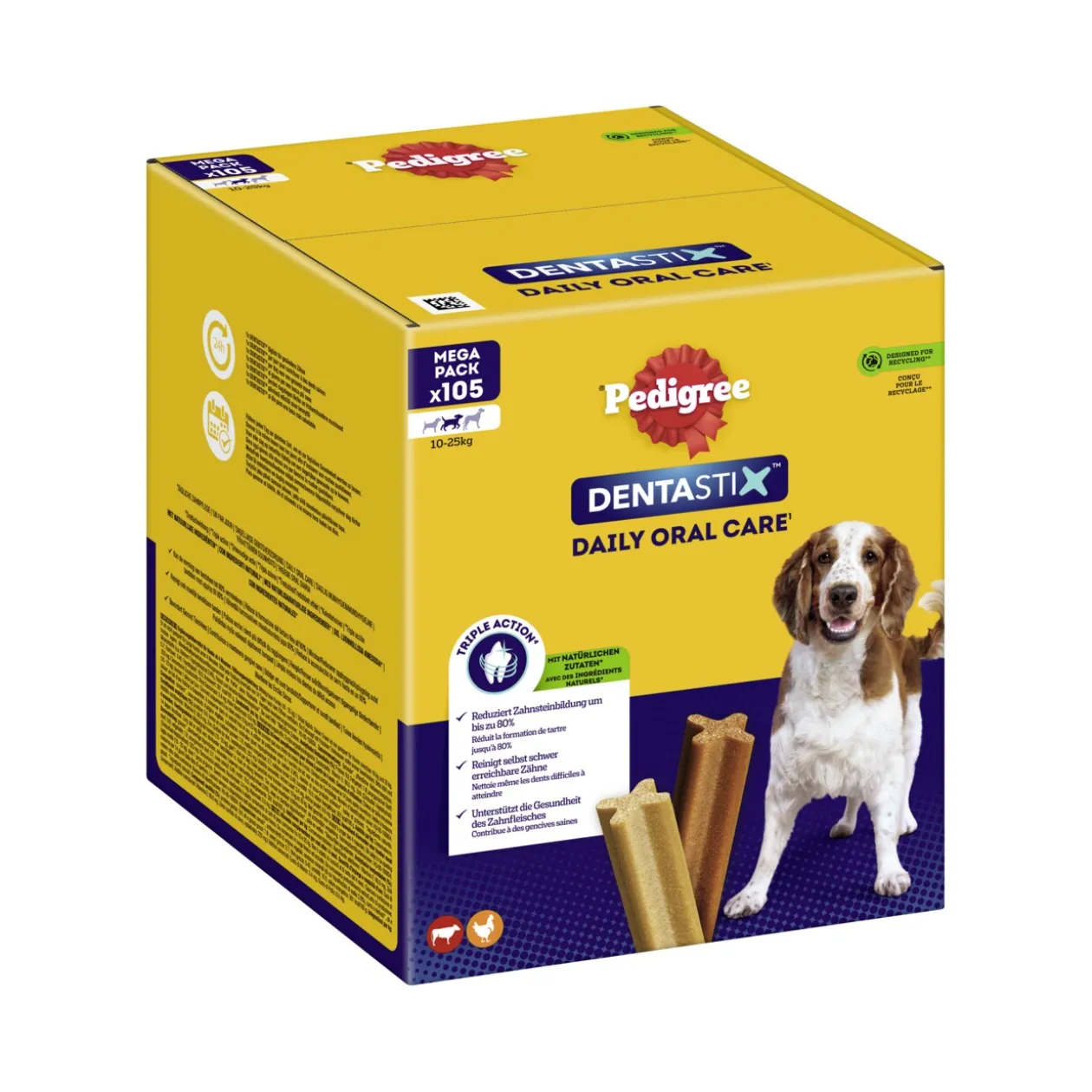 Pedigree Dentastix Daily Oral Care Megapack 105pcs pour les chiens de taille moyenne