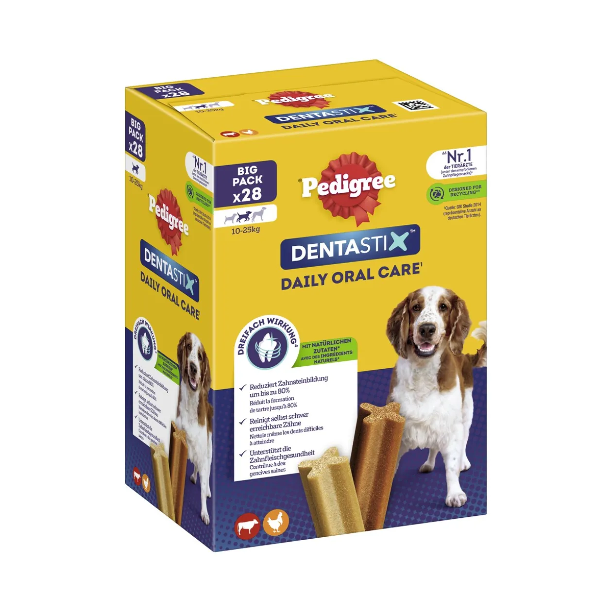 Pedigree Soin dentaire Dentastix Multipack 28 friandises pour les chiens de taille moyenne