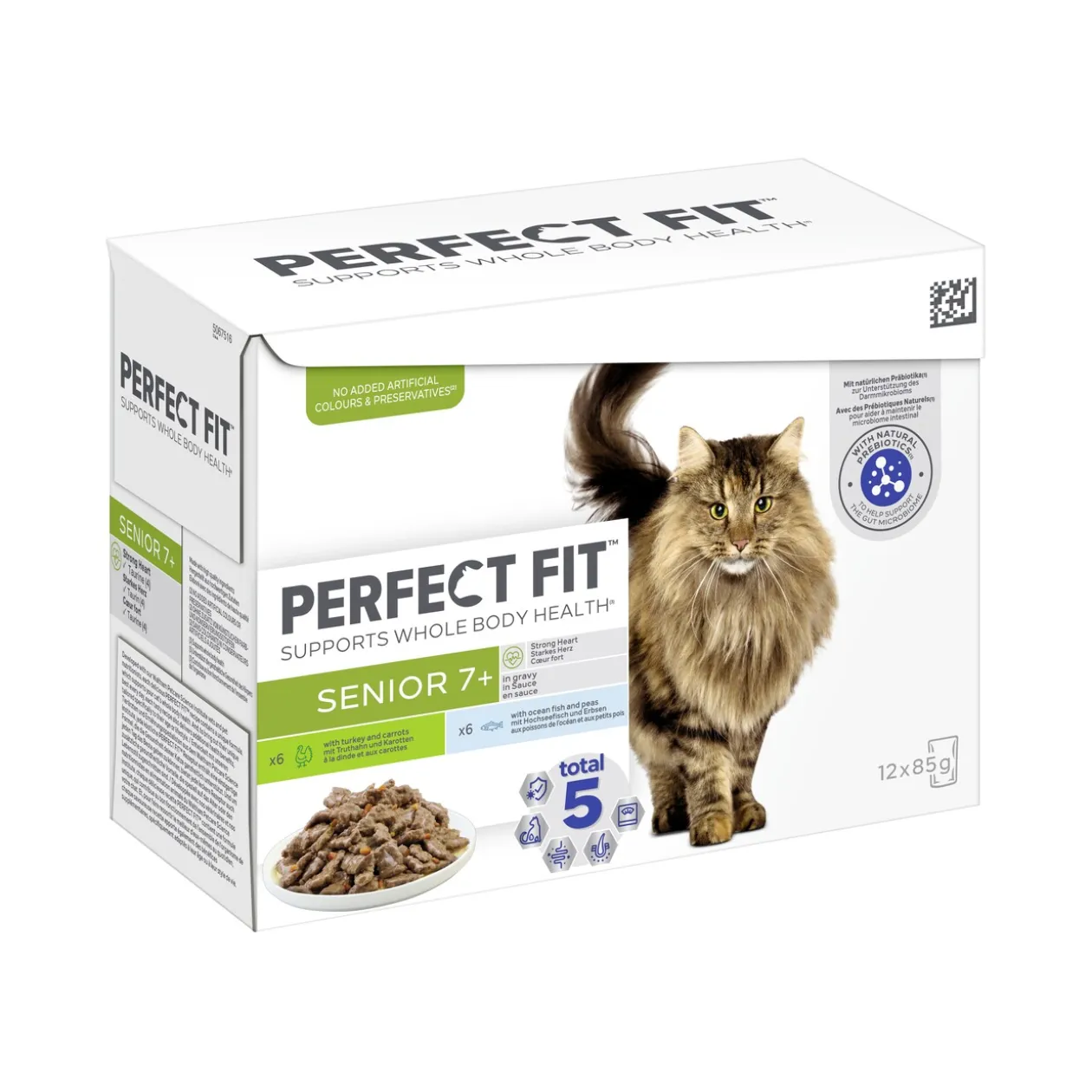 PERFECT FIT Sachets fraîcheur en sauce Dinde et Poissons pour chat senior 12 x 85 g