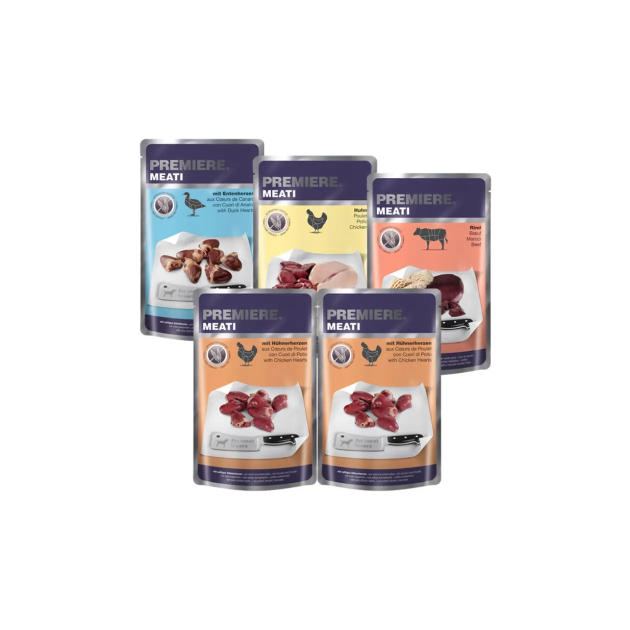 PREMIERE Meat Menu Adulte Pouch pack mix 5x500 g