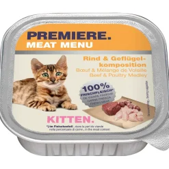 PREMIERE Meat Menu pour chatons Boeuf & Mélange de volaille 16x100 g