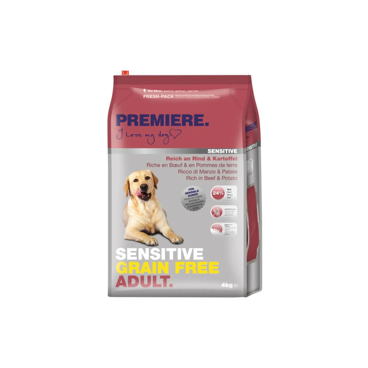 PREMIERE Sensitive Grain Free Adult au bœuf 4 kg