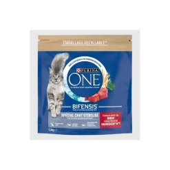 Purina ONE Croquettes pour Chat Stérilisé au Bœuf et au Blé 1,5 kg