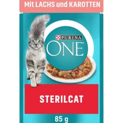 Purina ONE Spécial Chat Stérilisé 26 x 85 g au saumon et carottes