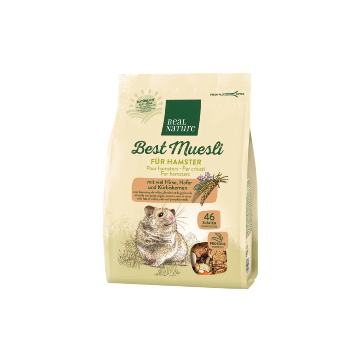 REAL NATURE Mix de muesli local pour hamsters 500 g