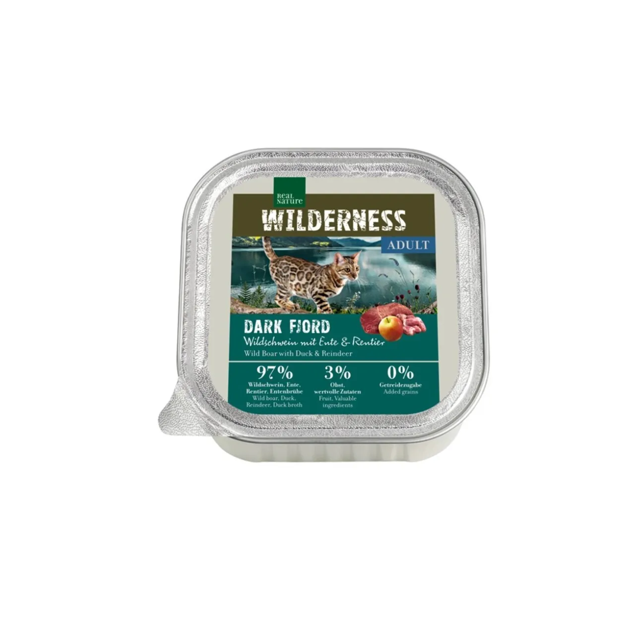 REAL NATURE WILDERNESS Adult 16 x 100 g Dark Fjord sanglier au canard et au renne