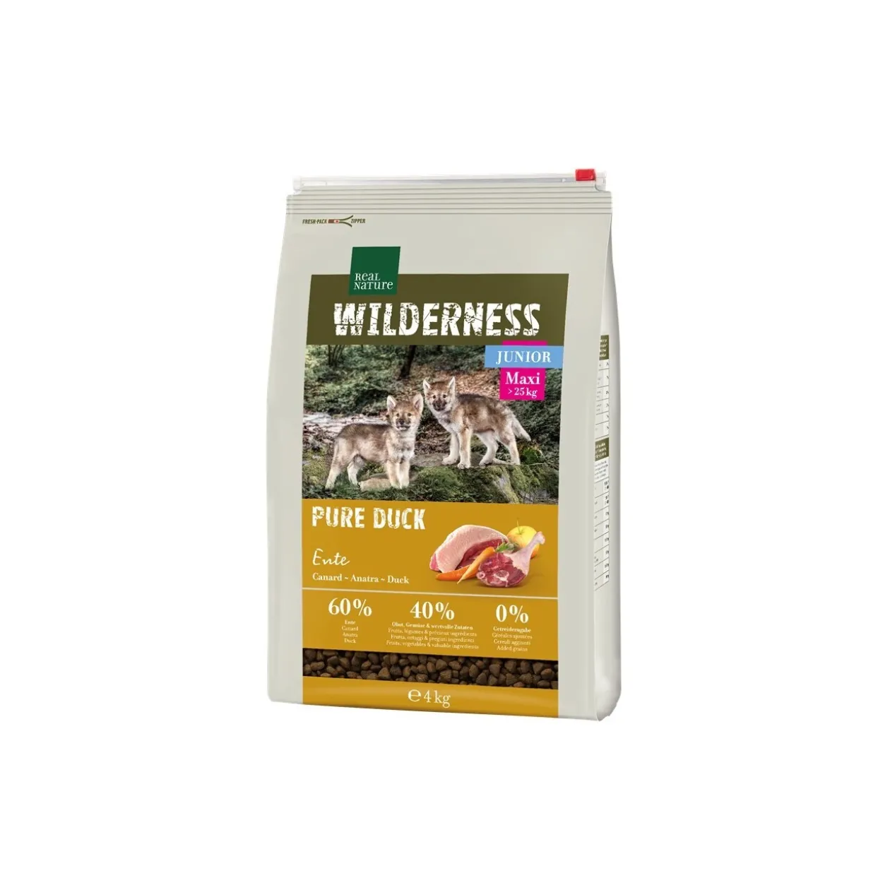 REAL NATURE WILDERNESS Maxi Junior Pur Canard 4 kg