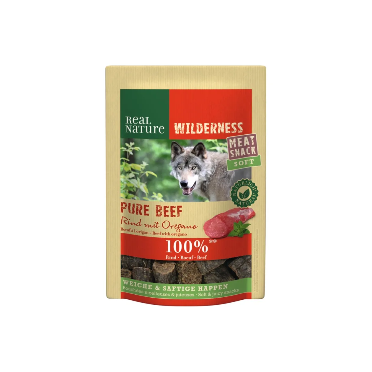 REAL NATURE WILDERNESS Meat Snack Soft 150 g Bœuf à l'Origan